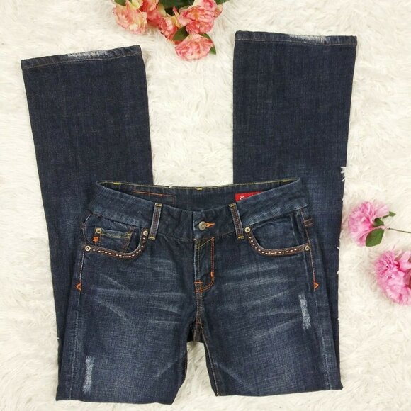 Seven 7 by Melissa McCarthy Women's Size 25 Blue Denim Regular Bootcut EUC - Picture 3 of 8